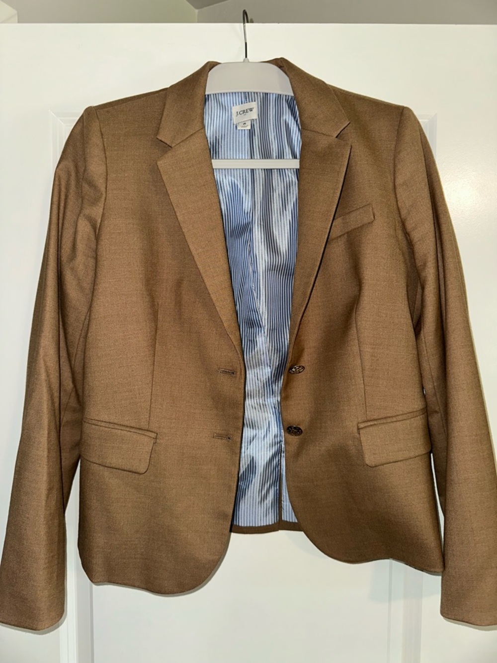 J. Crew Ladies Camel colored Two-Button Wool Blend Blazer size 6
